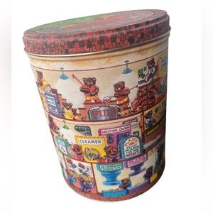 VTG Bear Recycling Center Tin Multicolor Large 7 1/2 In. Cottagecore Cozy